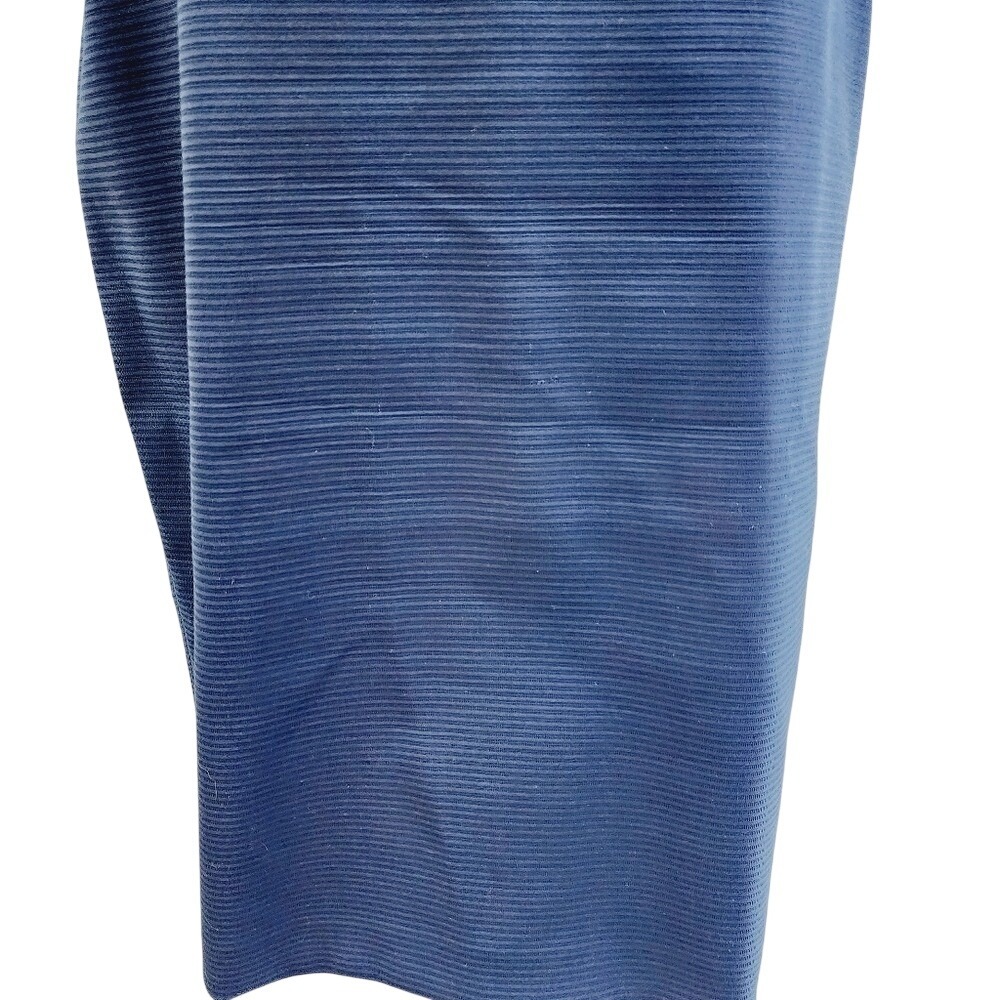 Piazza Sempione Navy Blue Textured Sheath Dress Contrast Stitch Italy Size IT 48 - Picture 4 of 10